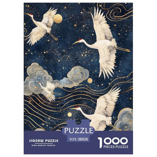Kranich 1000 Teile Tiere Puzzle Für Erwachsene Family Challenging Games Home Decor Geburtstag Lernspiel Entspannung Und Intelligenz 38x26cm/1000pcs von XKASKDFKE