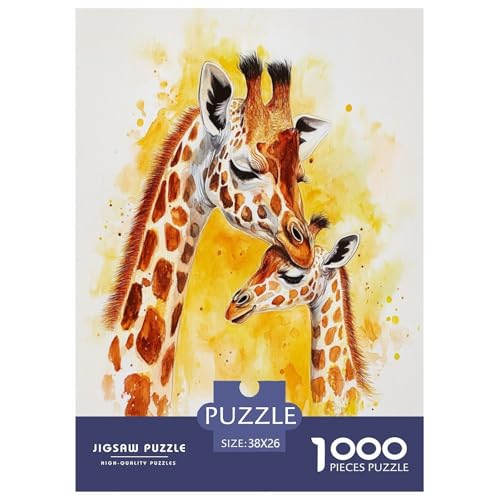 Kreative Giraffe Erwachsene 1000 Teile Tiere Puzzles Lernspiel Wohnkultur Geburtstag Family Challenging Games Entspannung Und Intelligenz 38x26cm/1000pcs von XKASKDFKE
