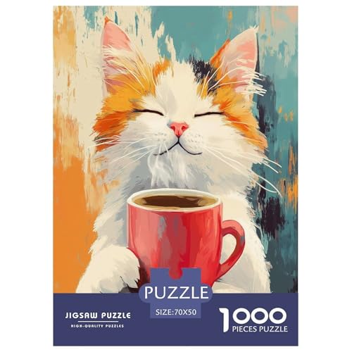 Kreative Katze 1000 Teile Pet Tieres Puzzle Für Erwachsene Family Challenging Games Home Decor Geburtstag Lernspiel Entspannung Und Intelligenz 70x50cm/1000pcs von XKASKDFKE