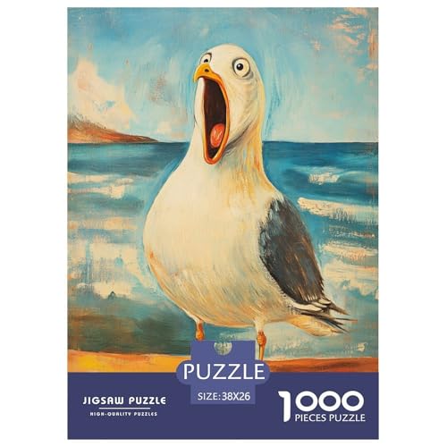 Kreative Möwe Erwachsene 1000 Teile Kunstvögel Puzzles Educational Game Home Decor Geburtstag Family Challenging Games Stress Relief Toy 38x26cm/1000pcs von XKASKDFKE