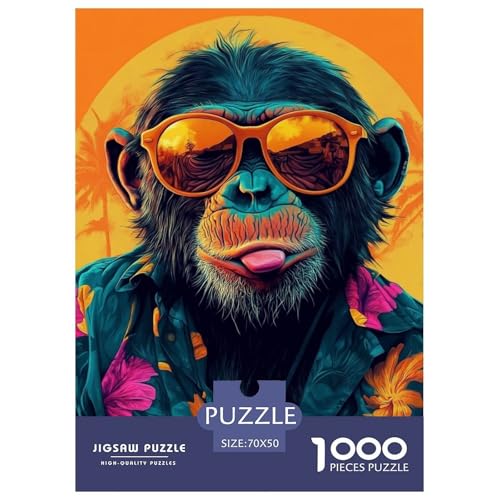 Kreativer AFFE Puzzles 1000 Teile Tieres Für Erwachsene Geburtstag Family Challenging Games Lernspiel Moderne Wohnkultur Stress Relief 70x50cm/1000pcs von XKASKDFKE