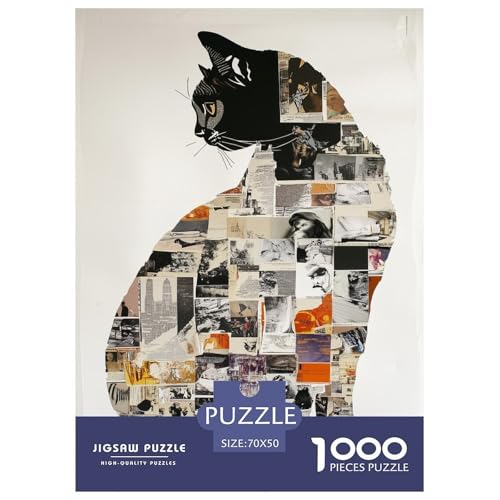 Künstlerische Katze Erwachsene Puzzles 1000 Teile Tiere Geschicklichkeitsspiel Für Die Ganze Familie Lernspiel Wohnkultur Geburtstag Stress Relief 70x50cm/1000pcs von XKASKDFKE