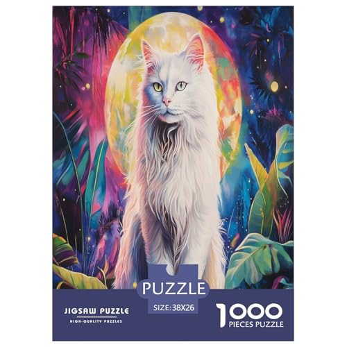 Künstlerische Katze Für Erwachsene 1000 Teile Tiere Puzzle Geburtstag Wohnkultur Lernspiel Family Challenging Games Stress Relief 38x26cm/1000pcs von XKASKDFKE