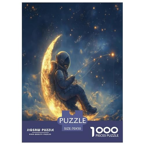 Kunst-Astronaut 1000 Teile Raumanzüge Puzzle Für Erwachsene Geburtstag Lernspiel Family Challenging Games Wohnkultur Stress Relief 70x50cm/1000pcs von XKASKDFKE