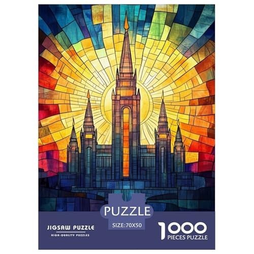 Kunstburg Für Erwachsene 1000 Teile Märchenwelt Puzzle Geburtstag Wohnkultur Lernspiel Family Challenging Games Stress Relief 70x50cm/1000pcs von XKASKDFKE