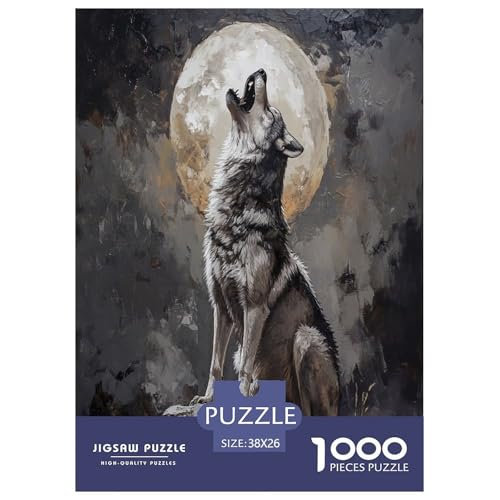 MondWolf Erwachsene Puzzle 1000 Teile Tiere Lernspiel Geburtstag Family Challenging Games Wohnkultur Entspannung Und Intelligenz 38x26cm/1000pcs von XKASKDFKE