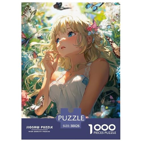 Puzzle Animationsmädchen Geschicklichkeitsspiel Erwachsene Puzzles Schöne Mädchen Buntes Legespiel Puzzle 1000 Teile Herausforderndes Geschicklichkeitsspiel Für Die Ganze Familie 38x26cm/1000pcs von XKASKDFKE