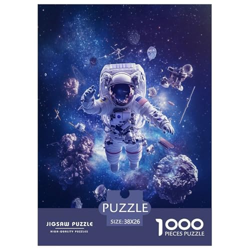 Puzzle Cooler Astronaut Klassische Puzzles Lernspiel Herausforderung Spielzeug Raumanzüge Buntes Legespiel 1000-teilige Puzzles Herausforderndes Puzzle Für Erwachsene Kinder 38x26cm/1000pcs von XKASKDFKE