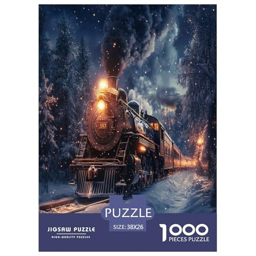 Puzzle Dampflok Geschicklichkeitsspiel Erwachsene Puzzles Fahrzeuge Buntes Legespiel Puzzle 1000 Teile Herausforderndes Geschicklichkeitsspiel Für Die Ganze Familie 38x26cm/1000pcs von XKASKDFKE