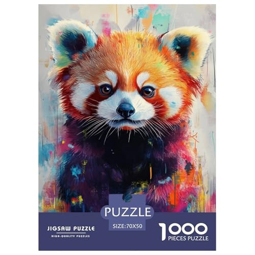 Puzzle Farbenfrohes Bunter Panda Geschicklichkeitsspiel Erwachsene Puzzles Tiere Buntes Legespiel 1000-teilige Puzzles Impossible Puzzle Für Erwachsene Und Kinder 70x50cm/1000pcs von XKASKDFKE