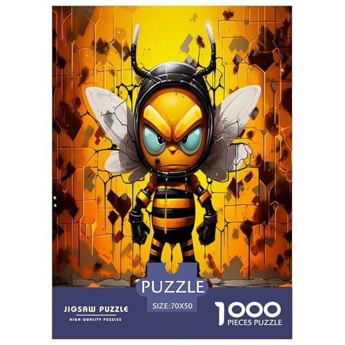 Puzzle Farbenfrohes Coole Biene Geschicklichkeitsspiel Erwachsene Puzzles Tieres Puzzle 1000 Teile Impossible Puzzle Für Erwachsene Kinder 70x50cm/1000pcs von XKASKDFKE