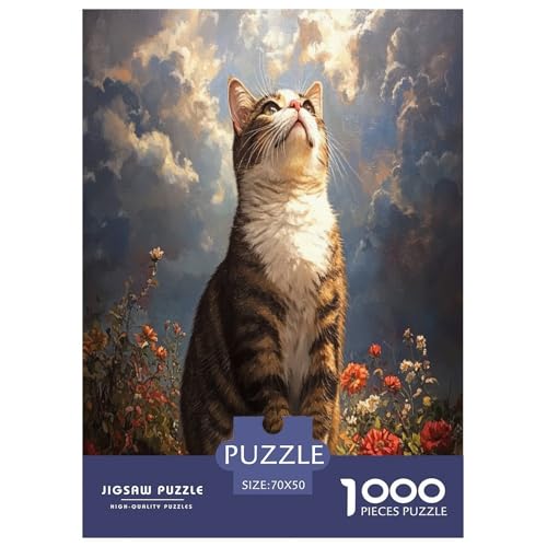 Puzzle Farbenfrohes Coole Katzen Geschicklichkeitsspiel Erwachsene Puzzles Pet Tieres Buntes Legespiel 1000-teilige Puzzles Impossible Puzzle Für Erwachsene Und Kinder 70x50cm/1000pcs von XKASKDFKE
