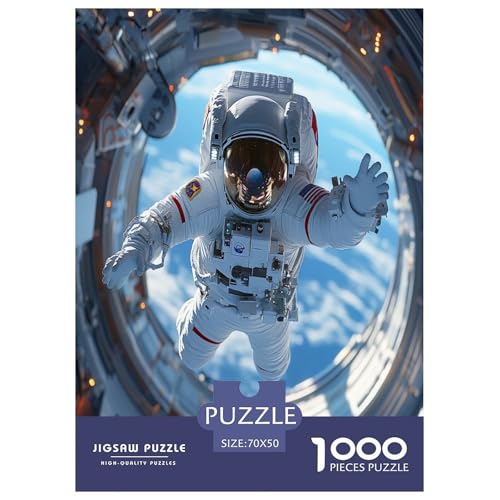 Puzzle Farbenfrohes Cooler Astronaut Geschicklichkeitsspiel Erwachsene Puzzles Raumanzüge Buntes Legespiel 1000-teilige Puzzles Impossible Puzzle Für Erwachsene Und Kinder 70x50cm/1000pcs von XKASKDFKE