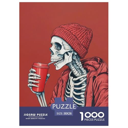 Puzzle Farbenfrohes Creative Skelette Geschicklichkeitsspiel Erwachsene Puzzles Skelette Buntes Legespiel 1000-teilige Puzzles Impossible Puzzle Für Erwachsene Und Kinder 38x26cm/1000pcs von XKASKDFKE