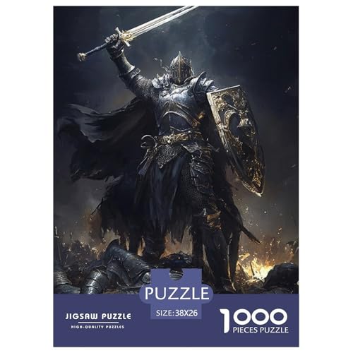 Puzzle Farbenfrohes Dämonenkrieger Geschicklichkeitsspiel Erwachsene Puzzles Coole Schwertkämpfer Puzzle 1000 Teile Impossible Puzzle Für Erwachsene Kinder 38x26cm/1000pcs von XKASKDFKE