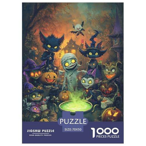 Puzzle Farbenfrohes Kürbismonster Geschicklichkeitsspiel Erwachsene Puzzles Puzzle 1000 Teile Impossible Puzzle Für Erwachsene Kinder 70x50cm/1000pcs von XKASKDFKE