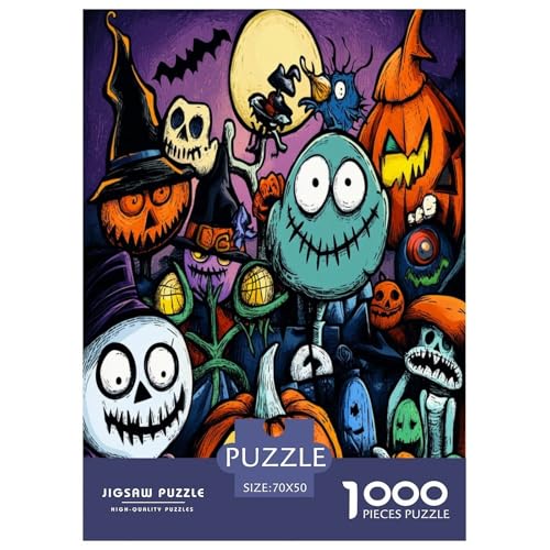 Puzzle Farbenfrohes Kürbismonster Geschicklichkeitsspiel Home Dekoration Puzzle Puzzle-Geschenk 1000 Teile Puzzle Herausforderndes Puzzle Für Erwachsene Und Kinder 70x50cm/1000pcs von XKASKDFKE