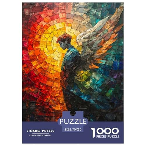Puzzle Farbenfrohes Kunstengel Geschicklichkeitsspiel Erwachsene Puzzles Gott Puzzle 1000 Teile Impossible Puzzle Für Erwachsene Kinder 70x50cm/1000pcs von XKASKDFKE