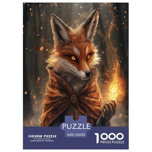 Puzzle Farbenfrohes Magischer Fuchs Geschicklichkeitsspiel Lernspiel Herausforderung Spielzeug Tieres Buntes Legespiel 1000 Teile Erwachsenen Puzzle Für Erwachsene 70x50cm/1000pcs von XKASKDFKE