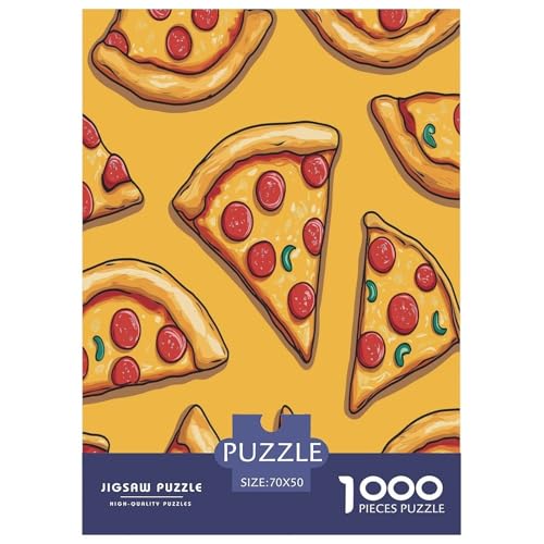 Puzzle Farbenfrohes Pizzamuster Geschicklichkeitsspiel Erwachsene Puzzles Realistische Lebensmittel Buntes Legespiel 1000-teilige Puzzles Impossible Puzzle Für Erwachsene Und Kinder 70x50cm/1000pcs von XKASKDFKE