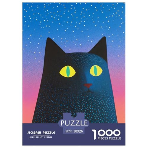 Puzzle Farbenfrohes Süße Katze Geschicklichkeitsspiel Erwachsene Puzzles Tiere Buntes Legespiel 1000-teilige Puzzles Impossible Puzzle Für Erwachsene Und Kinder 38x26cm/1000pcs von XKASKDFKE