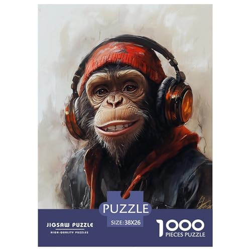 Puzzle Farbenfrohes Süßer AFFE Geschicklichkeitsspiel Erwachsene Puzzles Tiere Puzzle 1000 Teile Impossible Puzzle Für Erwachsene Kinder 38x26cm/1000pcs von XKASKDFKE