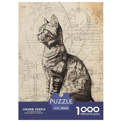 Puzzle Kreative Katze Puzzle Farbenfrohes Legespiel Erwachsene Puzzles Pet Tieres Clevere Rätsel 1000 Teile Geburtstagsgeschenk Für Erwachsene Für Erwachsene Kinder 38x26cm/1000pcs von XKASKDFKE