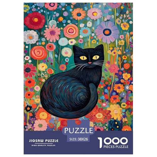 Puzzle Künstlerische Katze Geschicklichkeitsspiel Erwachsene Puzzles Tiere Buntes Legespiel Puzzle 1000 Teile Herausforderndes Geschicklichkeitsspiel Für Die Ganze Familie 38x26cm/1000pcs von XKASKDFKE