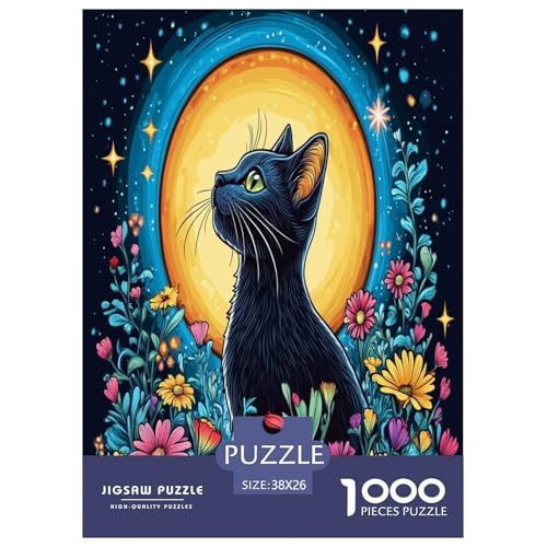 Puzzle Künstlerische Katze Geschicklichkeitsspiel Lernspiel Herausforderung Spielzeug Tiere 1000 Teile Herausforderndes Puzzle Für Erwachsene Und Kinder 38x26cm/1000pcs von XKASKDFKE