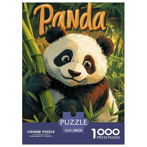 Puzzle Kunst-Panda Klassische Puzzles Lernspiel Herausforderung Spielzeug Tiere Buntes Legespiel 1000-teilige Puzzles Herausforderndes Puzzle Für Erwachsene Kinder 38x26cm/1000pcs von XKASKDFKE