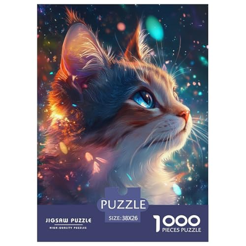 Puzzle Süße Katze Geschicklichkeitsspiel Erwachsene Puzzles Tiere Buntes Legespiel Puzzle 1000 Teile Herausforderndes Geschicklichkeitsspiel Für Die Ganze Familie 38x26cm/1000pcs von XKASKDFKE