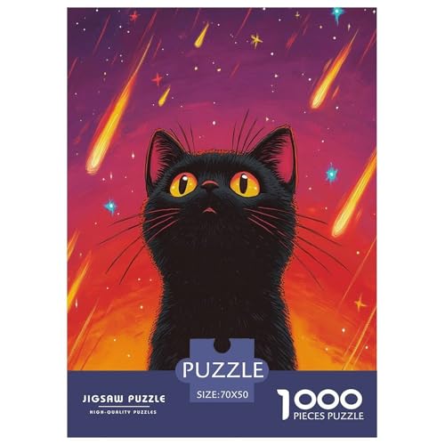Puzzle Süße Katze Geschicklichkeitsspiel Erwachsene Puzzles Tiere Buntes Legespiel Puzzle 1000 Teile Herausforderndes Geschicklichkeitsspiel Für Die Ganze Familie 70x50cm/1000pcs von XKASKDFKE