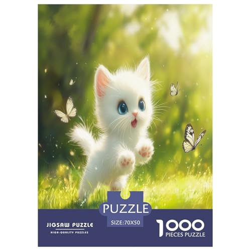 Puzzle Süße Katze Klassische Puzzles Lernspiel Herausforderung Spielzeug Tiere Puzzle-Geschenk 1000-teilige Puzzles Erwachsenen Puzzle Für Erwachsene Und Kinder 70x50cm/1000pcs von XKASKDFKE