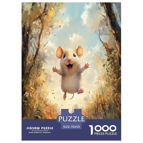 Puzzle Süße Maus Geschicklichkeitsspiel Lernspiel Herausforderung Spielzeug Tiere 1000 Teile Herausforderndes Puzzle Für Erwachsene Und Kinder 70x50cm/1000pcs von XKASKDFKE