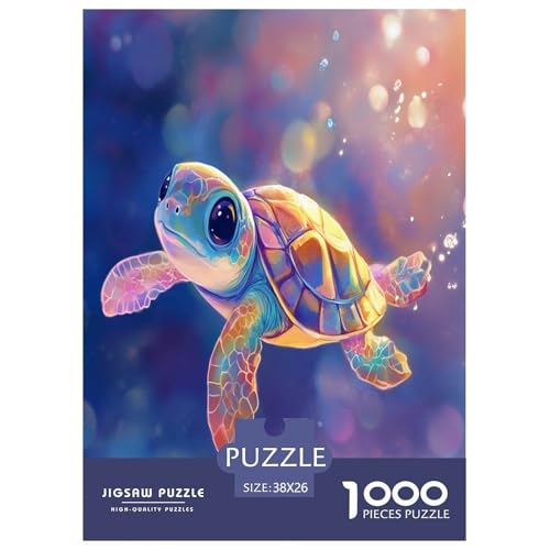 Puzzle Süße Schildkröte Klassische Puzzles Lernspiel Herausforderung Spielzeug Tiere Buntes Legespiel 1000-teilige Puzzles Herausforderndes Puzzle Für Erwachsene Kinder 38x26cm/1000pcs von XKASKDFKE
