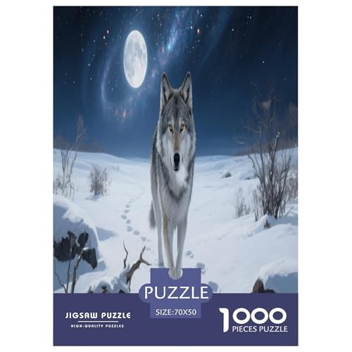 Puzzle Wolf Klassische Puzzles Lernspiel Herausforderung Spielzeug Wildtiere Puzzle-Geschenk 1000-teilige Puzzles Erwachsenen Puzzle Für Erwachsene Und Kinder 70x50cm/1000pcs von XKASKDFKE