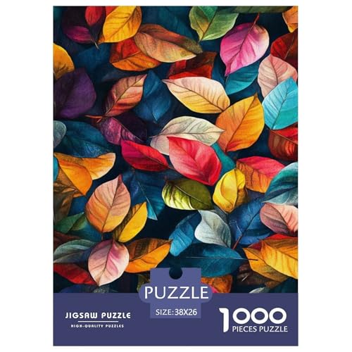 Puzzles Bunte Blätter Geschicklichkeitsspiel Home Dekoration Puzzle Art Pflanzen 1000 Teile Erwachsenen Puzzle Für Erwachsene Und Kinder 38x26cm/1000pcs von XKASKDFKE