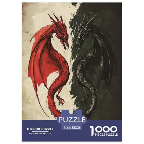 Puzzles Cooler Drache Geschicklichkeitsspiel Erwachsene Puzzles Tiere 1000 Teile Puzzle Geburtstagsgeschenk Für Erwachsene Für Erwachsene Und Kinder 38x26cm/1000pcs von XKASKDFKE