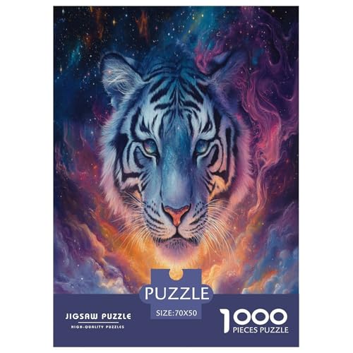 Puzzles Cooler Tiger Geschicklichkeitsspiel Erwachsene Puzzles Tiere 1000 Teile Puzzle Geburtstagsgeschenk Für Erwachsene Für Erwachsene Und Kinder 70x50cm/1000pcs von XKASKDFKE