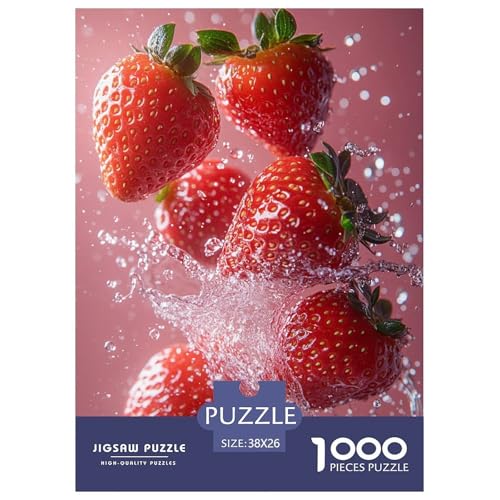 Puzzles Erdbeere Geschicklichkeitsspiel Erwachsene Puzzles Früchte 1000 Teile Puzzle Geburtstagsgeschenk Für Erwachsene Für Erwachsene Und Kinder 38x26cm/1000pcs von XKASKDFKE