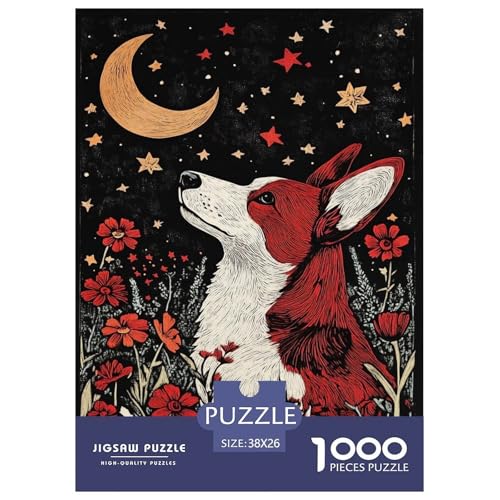 Puzzles Künstlerischer Hund Geschicklichkeitsspiel Erwachsene Puzzles Tiere 1000 Teile Puzzle Geburtstagsgeschenk Für Erwachsene Für Erwachsene Und Kinder 38x26cm/1000pcs von XKASKDFKE