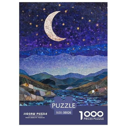 Puzzles Kunstmond Klassische Puzzles Home Dekoration Puzzle Schöner Mond Puzzle 1000 Teile Geburtstagsgeschenk Für Erwachsene Für Erwachsene Und Kinder 38x26cm/1000pcs von XKASKDFKE