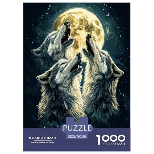 Puzzles MondWolf Geschicklichkeitsspiel Erwachsene Puzzles Tiere 1000 Teile Puzzle Geburtstagsgeschenk Für Erwachsene Für Erwachsene Und Kinder 70x50cm/1000pcs von XKASKDFKE