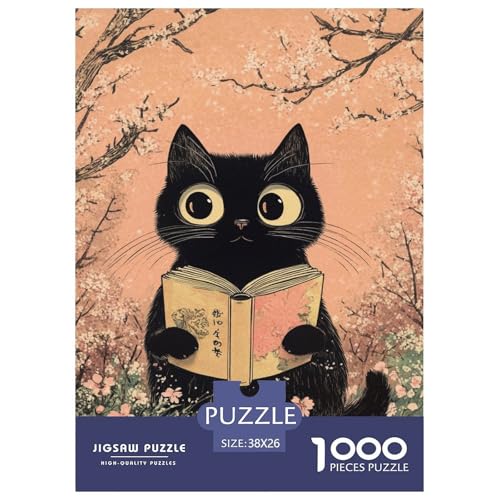 Puzzles Süße Katze Geschicklichkeitsspiel Home Dekoration Puzzle Tiere 1000 Teile Erwachsenen Puzzle Für Erwachsene Und Kinder 38x26cm/1000pcs von XKASKDFKE