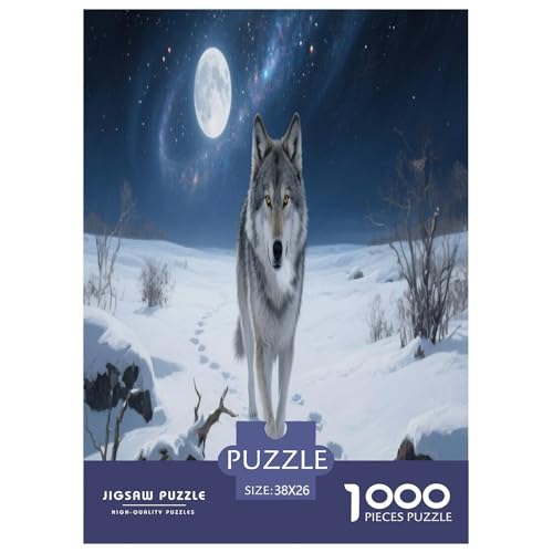 Puzzles Wolf Klassische Puzzles Home Dekoration Puzzle Wildtiere Puzzle 1000 Teile Geburtstagsgeschenk Für Erwachsene Für Erwachsene Und Kinder 38x26cm/1000pcs von XKASKDFKE