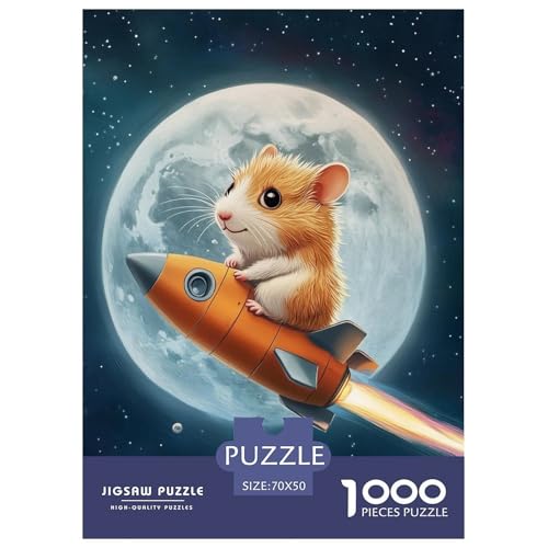 Raketenmaus 1000 Teile Tiere Puzzle Für Erwachsene Wohnkultur Lernspiel Geburtstag Family Challenging Games Stress Relief 70x50cm/1000pcs von XKASKDFKE