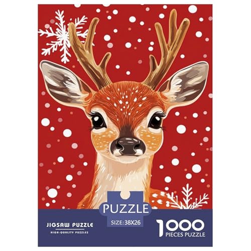 Rentier Erwachsene Puzzle 1000 Teile Tiere Lernspiel Geburtstag Family Challenging Games Wohnkultur Entspannung Und Intelligenz 38x26cm/1000pcs von XKASKDFKE