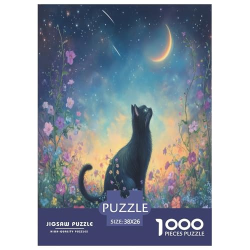 Schöne Katze 1000 Teile Tiere Für Erwachsene Puzzles Lernspiel Wohnkultur Geburtstag Family Challenging Games Stress Relief Toy 38x26cm/1000pcs von XKASKDFKE