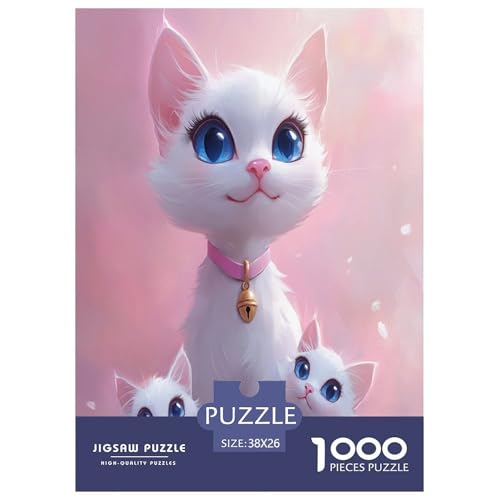 Süße Katze Erwachsene Puzzle 1000 Teile Tiere Lernspiel Geburtstag Family Challenging Games Wohnkultur Entspannung Und Intelligenz 38x26cm/1000pcs Süße Katze Erwachsene Puzzle 1000 Teile Tiere Lernspiel Geburtstag Family Challenging Games Wohnkultur Entspannung Und Intelligenz 38x26cm/1000pcs von XKASKDFKE