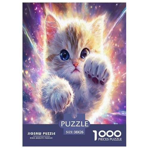 Süße Katze Erwachsene Puzzle 1000 Teile Tiere Lernspiel Geburtstag Family Challenging Games Wohnkultur Entspannung Und Intelligenz 38x26cm/1000pcs von XKASKDFKE